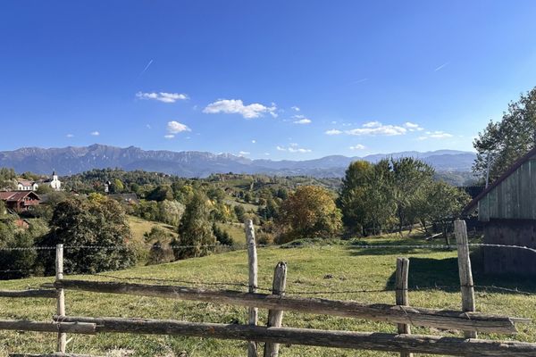 Panoramic view from Fundata, Romania's settlement with the cleanest air